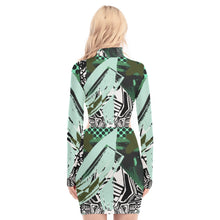 Load image into Gallery viewer, All-Over Print Women's Waist Hollow Hip Dress