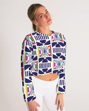 Load image into Gallery viewer, 3D Jeweled Flag Women's Cropped Sweatshirt