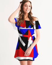 Load image into Gallery viewer, 80s Diamond half Women's Off-Shoulder Dress