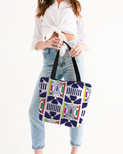Load image into Gallery viewer, 3D Jeweled Flag Canvas Zip Tote