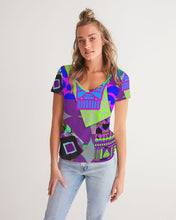 Load image into Gallery viewer, PURPLE-ATED FUNKARA Women's V-Neck Tee