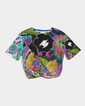 Load image into Gallery viewer, whole LOTTA flowers DOUBLE TAKE Women's Twist-Front Cropped Tee