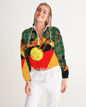 Load image into Gallery viewer, continuospeace1 heritage print Women's Cropped Windbreaker