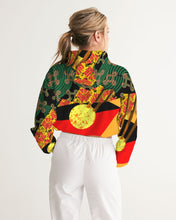 Load image into Gallery viewer, continuospeace1 heritage print Women's Cropped Windbreaker