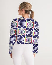 Load image into Gallery viewer, 3D Jeweled Flag Women's Cropped Sweatshirt