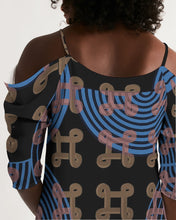 Load image into Gallery viewer, Continuous Peace Women's Open Shoulder A-Line Dress
