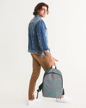 Load image into Gallery viewer, Coral & Teal Tribal Lines Large Backpack