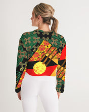 Load image into Gallery viewer, continuospeace1 heritage print Women's Cropped Sweatshirt