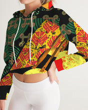 Load image into Gallery viewer, continuospeace1 heritage print Women's Cropped Hoodie