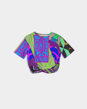 Load image into Gallery viewer, PURPLE-ATED FUNKARA Women's Twist-Front Cropped Tee