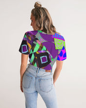 Load image into Gallery viewer, PURPLE-ATED FUNKARA Women's Twist-Front Cropped Tee