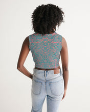Load image into Gallery viewer, Coral & Teal Tribal Lines Women's Twist-Front Tank
