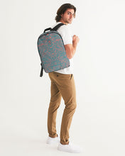 Load image into Gallery viewer, Coral & Teal Tribal Lines Large Backpack