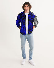 Load image into Gallery viewer, Marisa_Feather sketch details in BLUE Men's Bomber Jacket