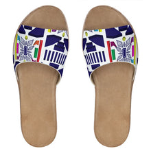 Load image into Gallery viewer, 3D Jeweled Flag Womens Leather Sliders