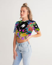 Load image into Gallery viewer, whole LOTTA flowers DOUBLE TAKE Women's Twist-Front Cropped Tee