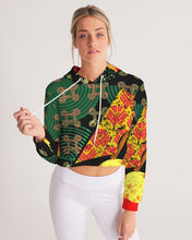 Load image into Gallery viewer, continuospeace1 heritage print Women's Cropped Hoodie