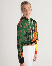 Load image into Gallery viewer, continuospeace1 heritage print Women's Cropped Hoodie