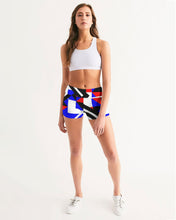 Load image into Gallery viewer, 80s Diamond half Women's Mid-Rise Yoga Shorts