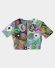 Load image into Gallery viewer, whole LOTTA flowers DOUBLE TAKE Women's Twist-Front Cropped Tee