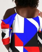 Load image into Gallery viewer, 80s Diamond half Women's Open Shoulder A-Line Dress
