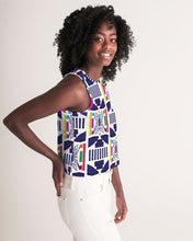 Load image into Gallery viewer, 3D Jeweled Flag Women's Cropped Tank