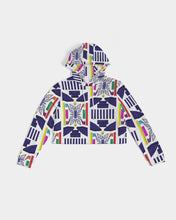 Load image into Gallery viewer, 3D Jeweled Flag Women's Cropped Hoodie