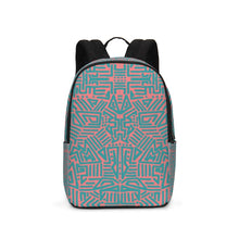 Load image into Gallery viewer, Coral & Teal Tribal Lines Large Backpack