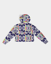 Load image into Gallery viewer, 3D Jeweled Flag Women's Cropped Windbreaker