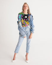 Load image into Gallery viewer, whole LOTTA flowers DOUBLE TAKE Women's Twist-Front Cropped Tee