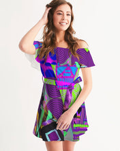 Load image into Gallery viewer, PURPLE-ATED FUNKARA Women's Off-Shoulder Dress