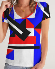 Load image into Gallery viewer, 80s Diamond half Women's V-Neck Tee