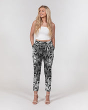 Load image into Gallery viewer, batik_white and black Women's Belted Tapered Pants