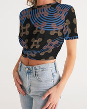 Load image into Gallery viewer, Continuous Peace Women's Twist-Front Cropped Tee