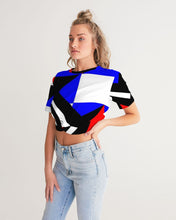 Load image into Gallery viewer, 80s Diamond half Women's Twist-Front Cropped Tee