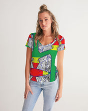 Load image into Gallery viewer, FUNKARA POLYGON CLOTH 1 Women's V-Neck Tee