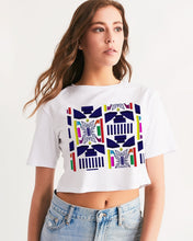 Load image into Gallery viewer, 3D Jeweled Flag Women's Cropped Tee