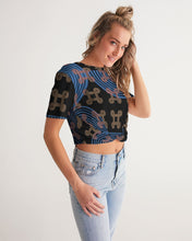 Load image into Gallery viewer, Continuous Peace Women's Twist-Front Cropped Tee