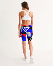 Load image into Gallery viewer, 80s Diamond half Women's Mid-Rise Bike Shorts