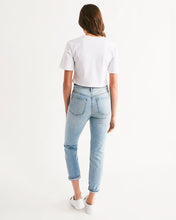 Load image into Gallery viewer, Coral & Teal Tribal Lines Women's Cropped Tee