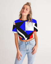 Load image into Gallery viewer, 80s Diamond half Women's Twist-Front Cropped Tee
