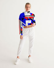 Load image into Gallery viewer, 80s Diamond half Women's Cropped Windbreaker