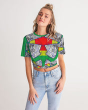 Load image into Gallery viewer, FUNKARA POLYGON CLOTH 1 Women's Twist-Front Cropped Tee