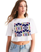 Load image into Gallery viewer, 3D Jeweled Flag Women's Cropped Tee