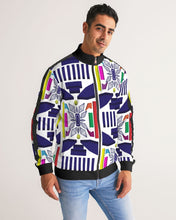 Load image into Gallery viewer, 3D Jeweled Flag Men's Stripe-Sleeve Track Jacket