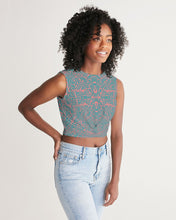 Load image into Gallery viewer, Coral & Teal Tribal Lines Women's Twist-Front Tank