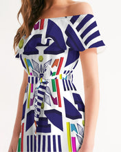 Load image into Gallery viewer, 3D Jeweled Flag Women's Off-Shoulder Dress