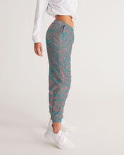 Load image into Gallery viewer, Coral & Teal Tribal Lines Women's Track Pants
