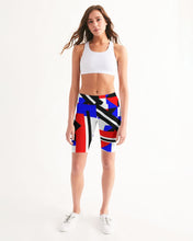 Load image into Gallery viewer, 80s Diamond half Women's Mid-Rise Bike Shorts