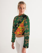 Load image into Gallery viewer, continuospeace1 heritage print Women's Cropped Sweatshirt